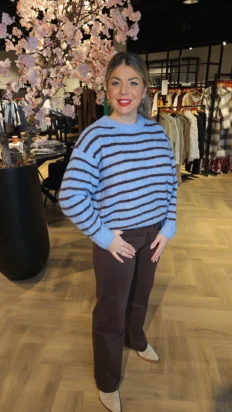 Diana trui met streep - blauw