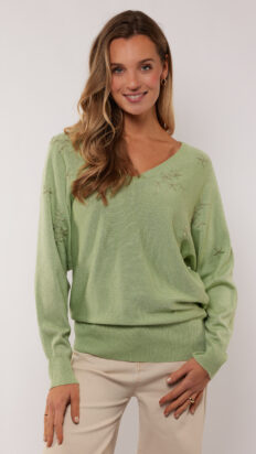 GMaxx Katelyn gebreide trui light moss