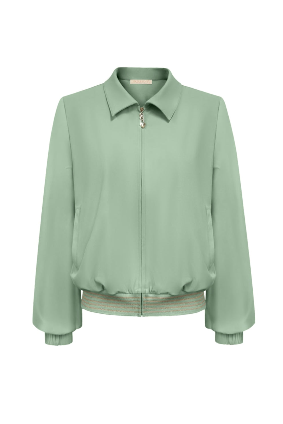 Triple Nine jas met gouden bies sage groen