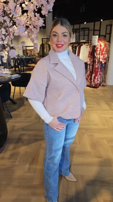 Senorita Boucle jas Oud Roze