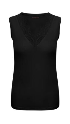Triple Nine  top cahsmere met kant zwart