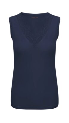 Triple Nine  top cahsmere met kant blauw