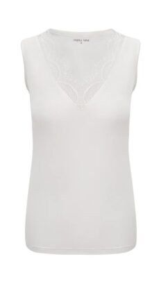 Triple Nine  top cahsmere met kant creme