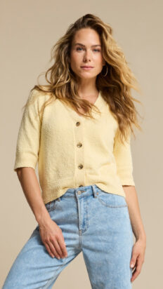 Red Button Popcorn vest geel