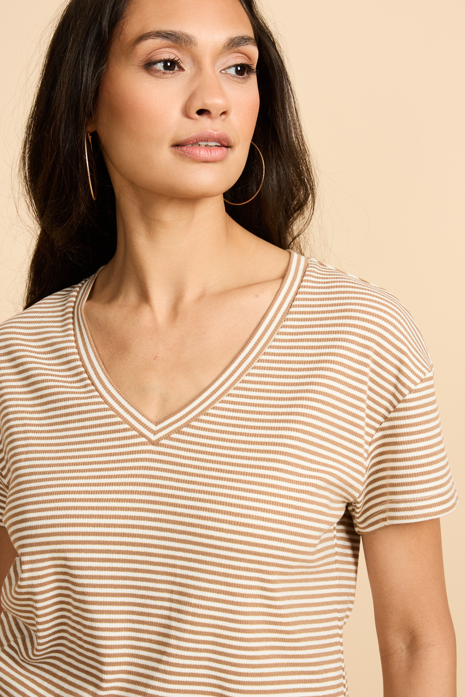 G-MAXX Tirza top camel off white - Afbeelding 4