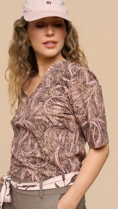 Mi Piaci t-shirt v neck twillight tiwigs print