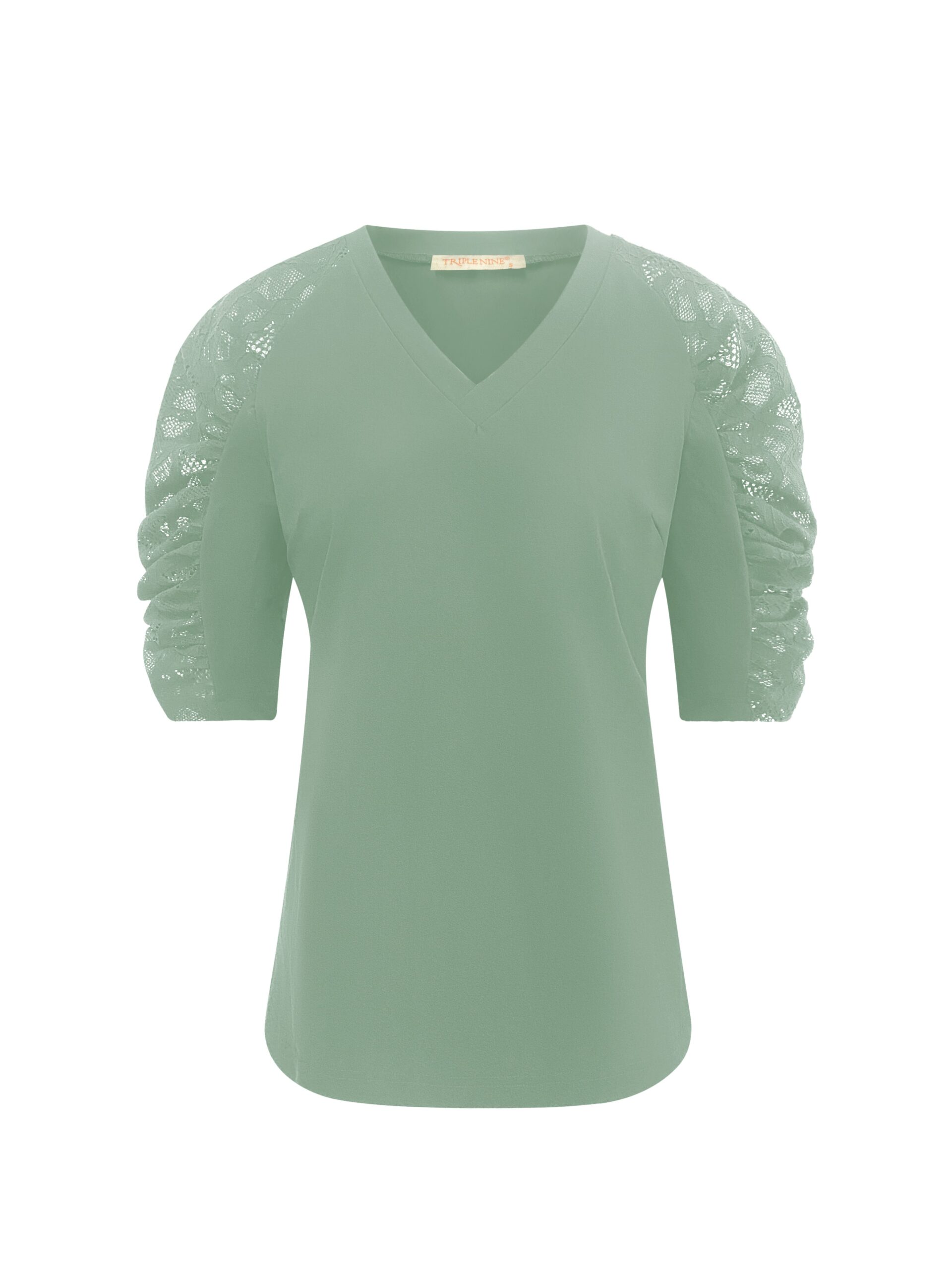 Triple Nine Top Ribbels sage groen