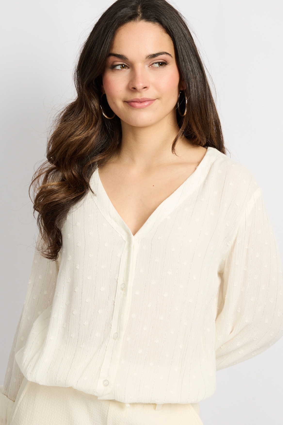 C&S Lonekke blouse off white - Afbeelding 3
