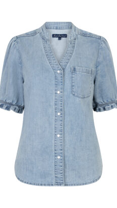 Red Button Victoria Blouse Denim