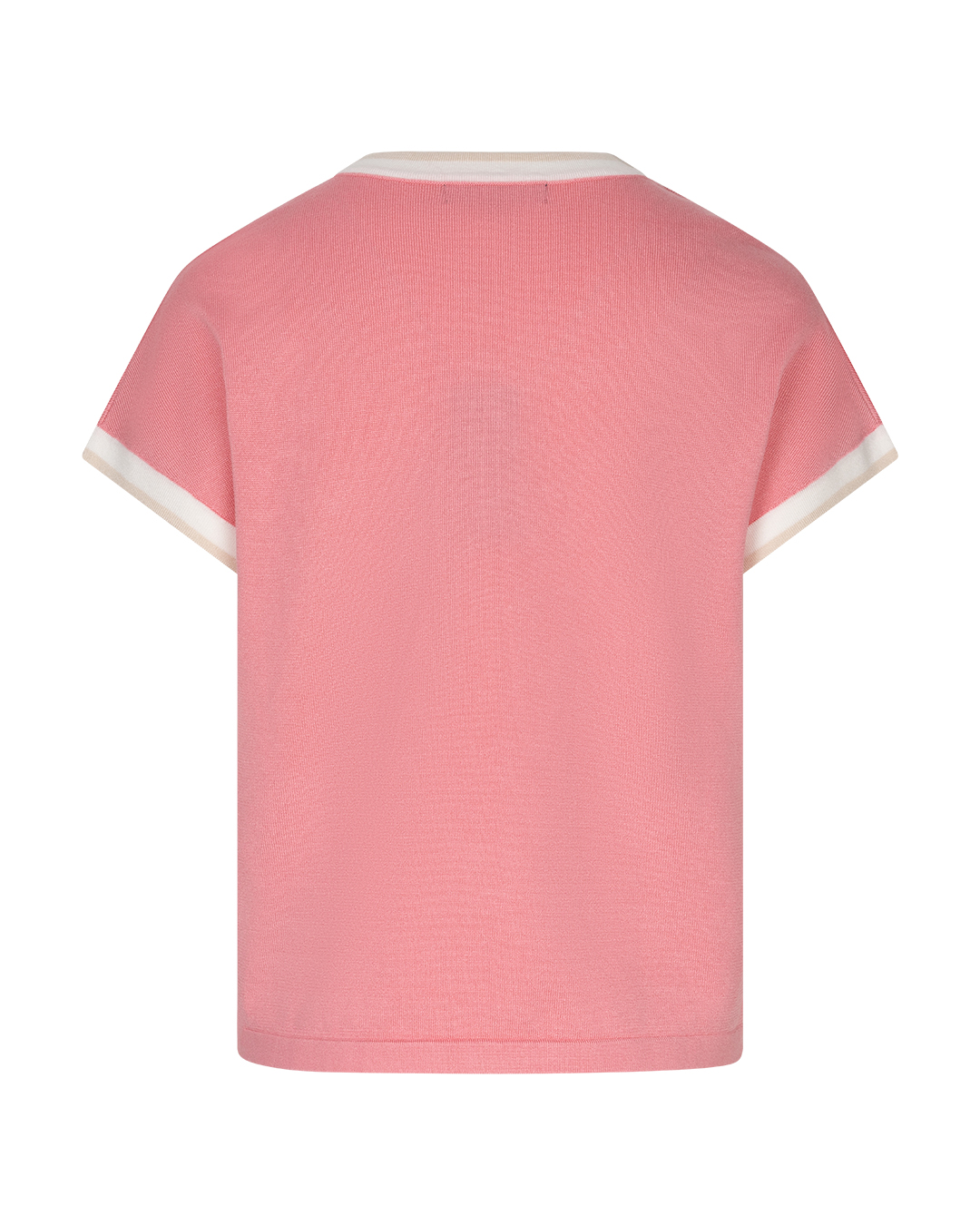 Red Button Jerry v neck rib Satin Rose - Afbeelding 2