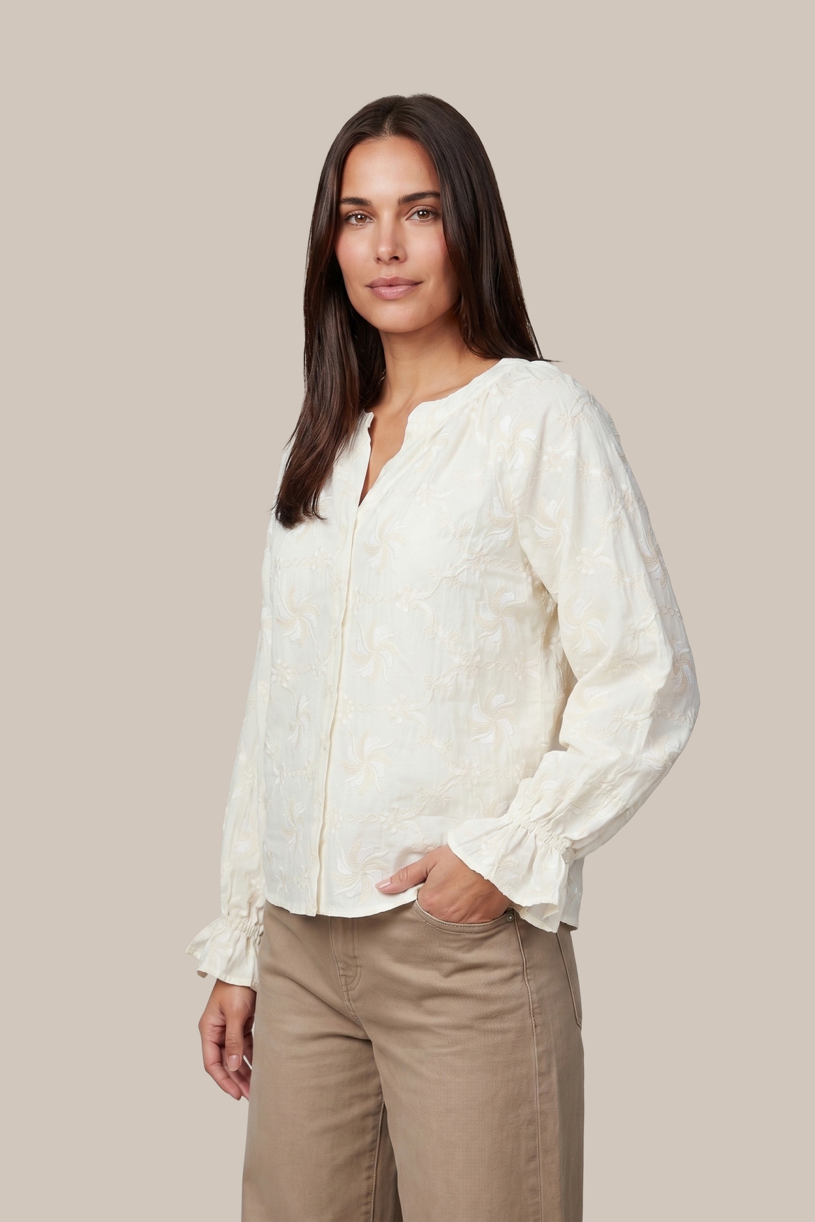 G-maxx Sinead Blouse wool wit - Afbeelding 2