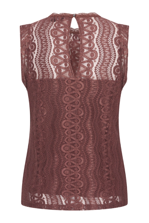 Mi Piaci Top Mouwloos Kant Mahogany - Afbeelding 2