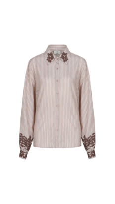C&S Lamilla Blouse Mocha Off White