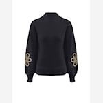 Triple Nine Sweater Bloemen zwart