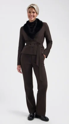 Lady Day Milana Bonded broek bruin