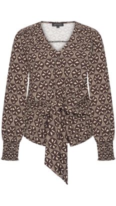 Mi Piaici Top Harvest Ikat print espresso