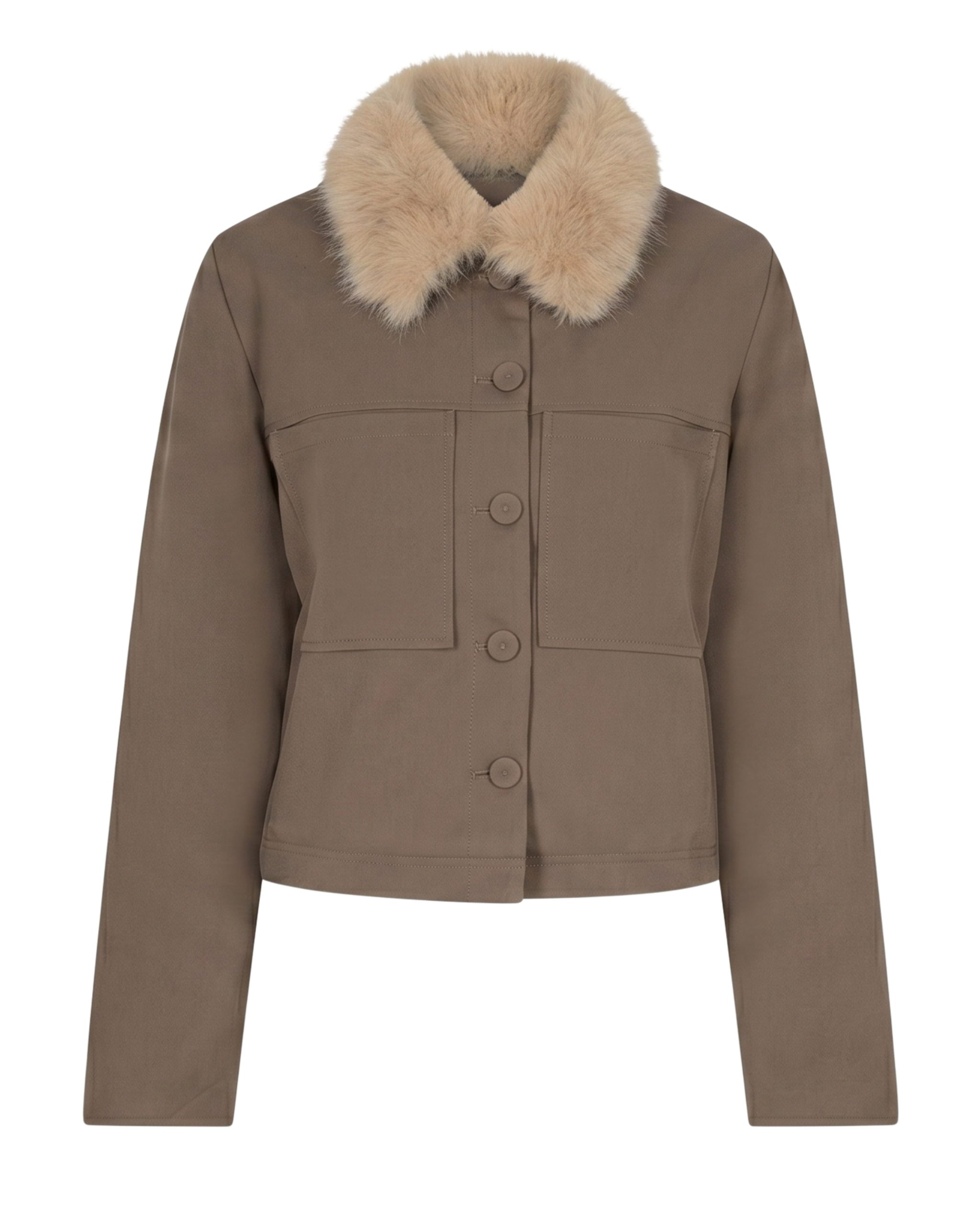 Red Button Jacket fur color Truffle - Afbeelding 2