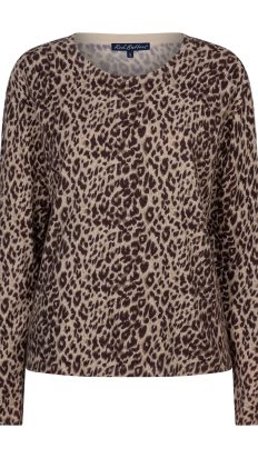 Red Button Sweet Animal Print Top Burgundy