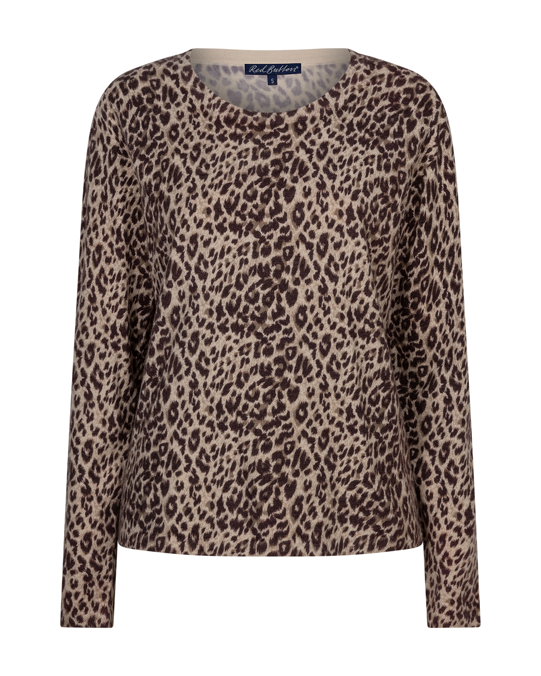 Red Button Sweet Animal Print Top Burgundy