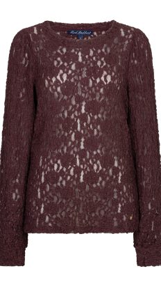 Red Button Top Lace Burgundy