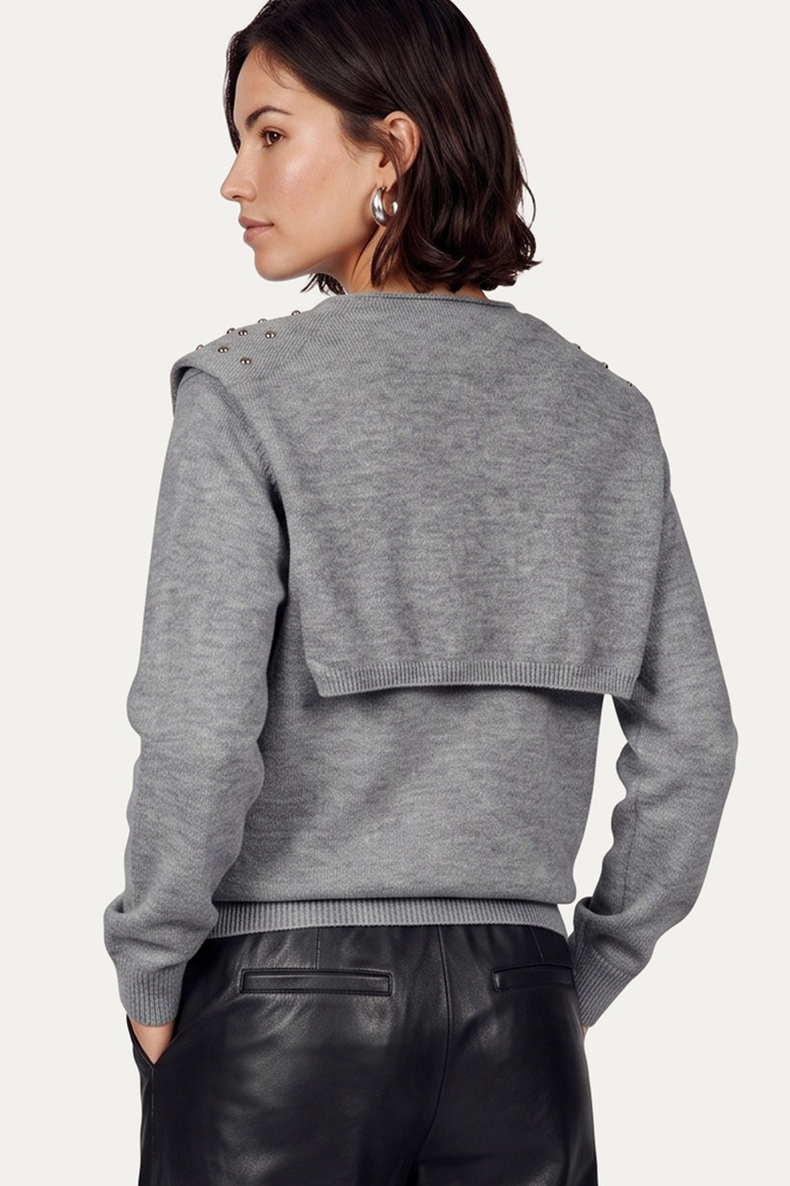 C&S Kimmie trui gray melange - Afbeelding 3