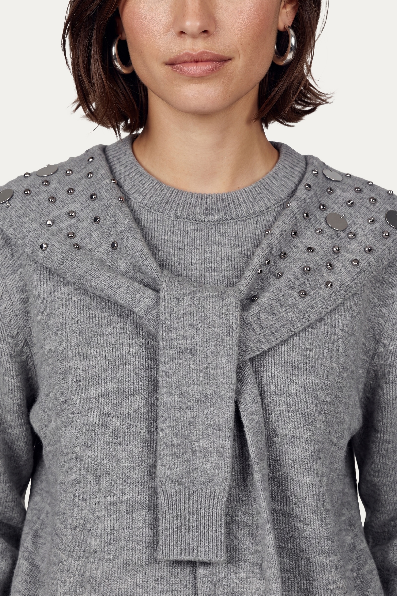 C&S Kimmie trui gray melange - Afbeelding 4