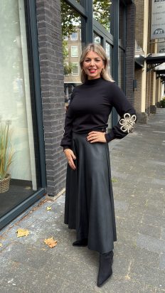 Triple Nine Leather Look rok zwart