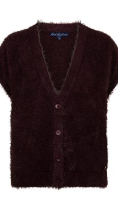 Red Button Sleeveless fuzzy burgundy