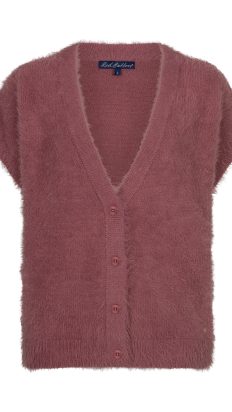 Red Button Sleeveless fuzzy mauve
