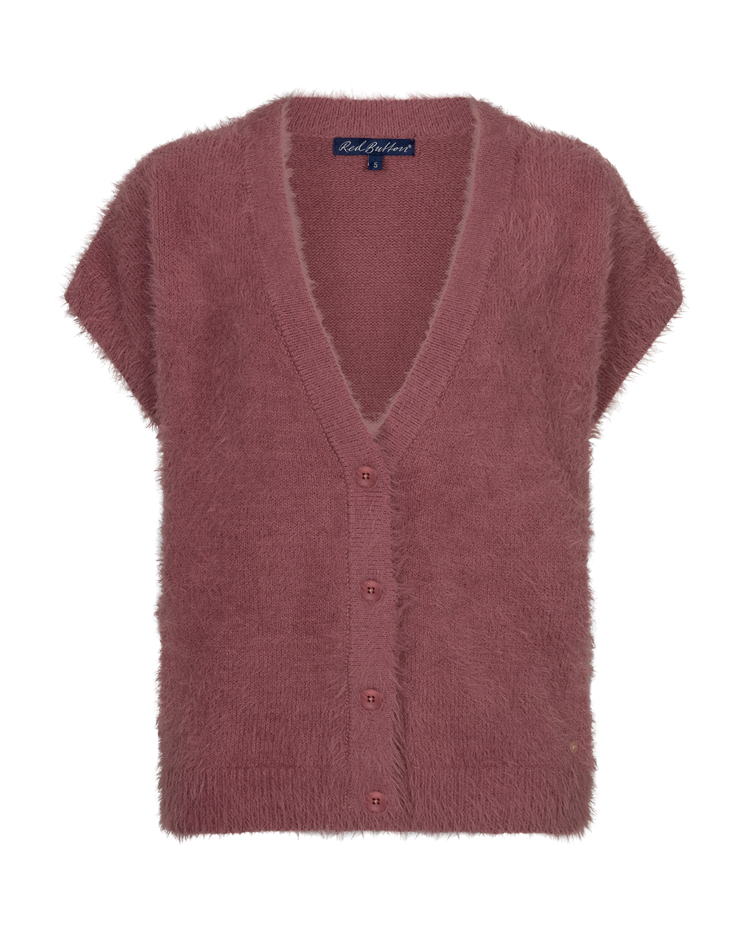 Red Button Sleeveless fuzzy mauve